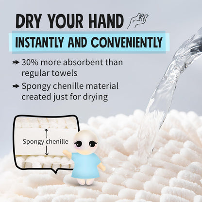 Sophie & Panda fuzzy ball towel set - creative design for bathroom décor
