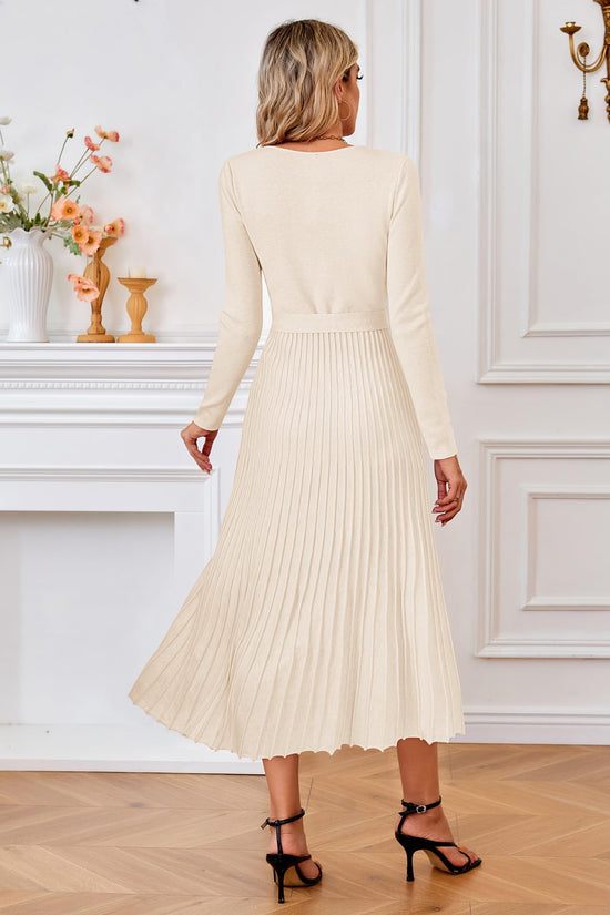 Arach&Cloz dress with tie waist and pleated design