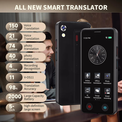 Language Translator Device No WiFi Needed, Instant Pocket AI Translator, traductor de Ingles español, Support 150 Languages Real-TimeVoice Translation, Traductor for Business Travel Study