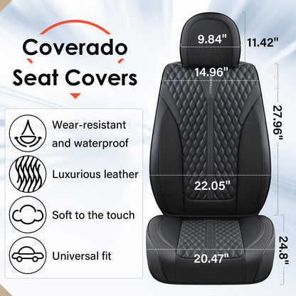 Coverado car seat covers - luxury nappa leather waterproof full set for 5 seats