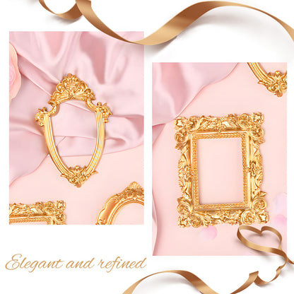 ERESGREAT picture frame — Mini gold magnetic frames for refrigerator (5 pcs)
