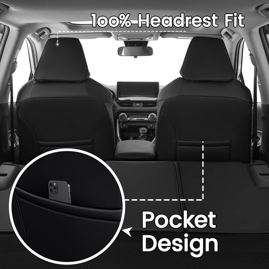 HKZ Fit RAV4 car seat covers set - leather for 2019-2025 Toyota RAV4 LE, XLE, Limited