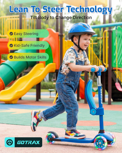 Gotrax KS3 kids kick scooter with adjustable handlebars and LED lighted wheels
