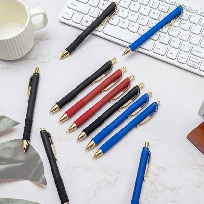 Linbsunne ballpoint pen — black medium point with soft grip retractable design