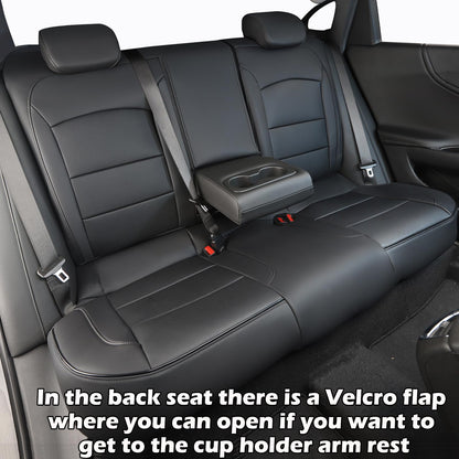 HKZ Malibu seat covers — leather black full set for Chevy Malibu 2016-2025