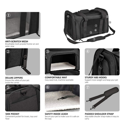 Henkelion animal carrier — TSA airline approved, soft sided design, collapsible