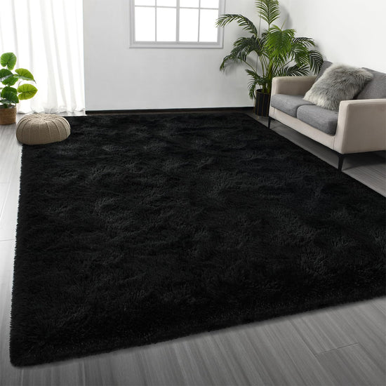 Deerhoo shag area rug — tie-dyed plush design for living room and bedroom decor