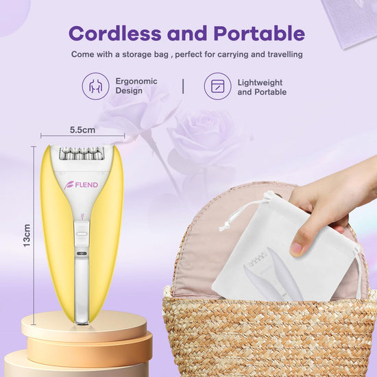 Epilator — Silent facial hair removal device with smooth glide tech and 36 tweezers
