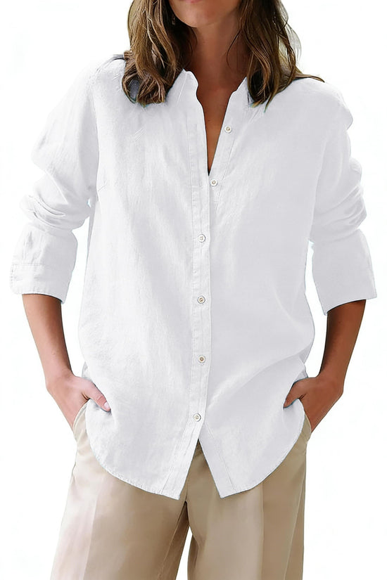 siliteelon button down shirt - wrinkle free cotton blouse with collar and long sleeves