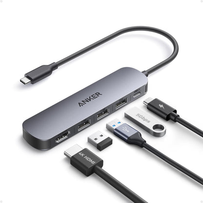 Anker multiport hub — 5-in-1 USB-C adapter with 4K HDMI and 90W power delivery