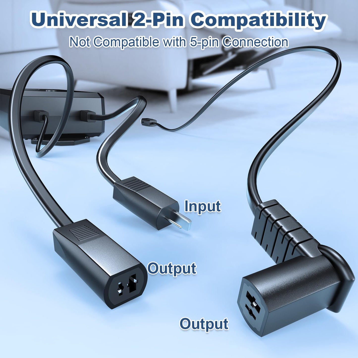 SWANPOW Battery Pack for Reclining Furniture, 2500mAh Universal Recliner Battery Pack Rechargeable with LED Display for 2-Pin Electric Recliner, Sofa, Lift Chair, Couch, Motion Furniture
