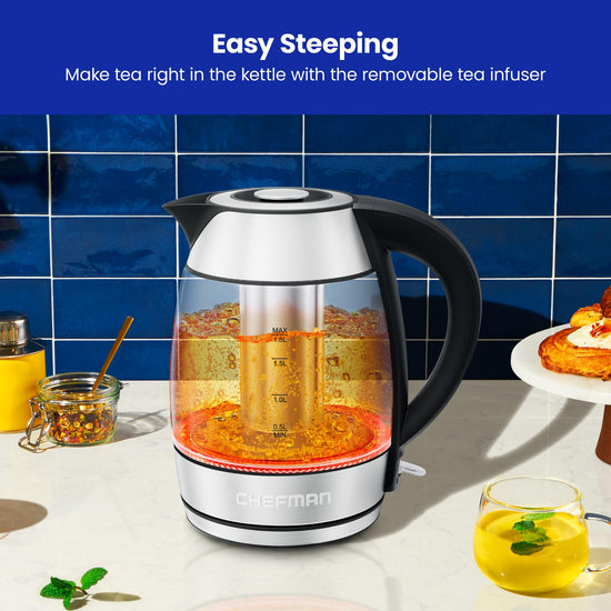 Chefman electric kettle — fast boiling technology