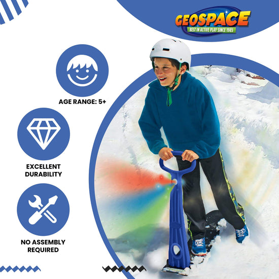 Geospace sled – Foldable snow scooter with LED light for kids and teenagers