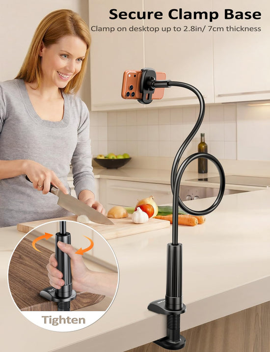 Tryone gooseneck phone holder stand — flexible arm adjustable mount for phones 4-7