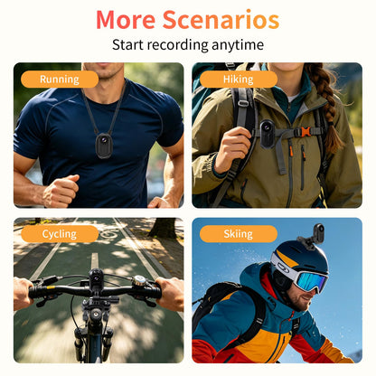 eovas 2K Mini Body Camera with 0.85" Screen,Thumb Size Small POV Camera with WiFi,Tiny Wearable Action Camera Magnetic Camcorder for Vlogging Work Cycling Motorcycle Pet Travel