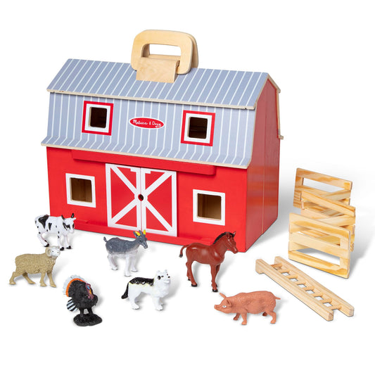Melissa & Doug toy figure playset — foldable design for easy storage and transport