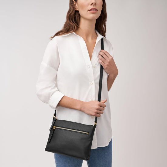 Fossil handbag — Harper leather small flap crossbody purse for women