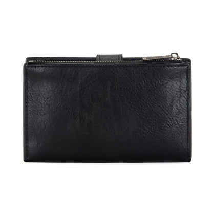 Wrangler Wallet for Women Bifold Card Holder with Zipper and ID Window