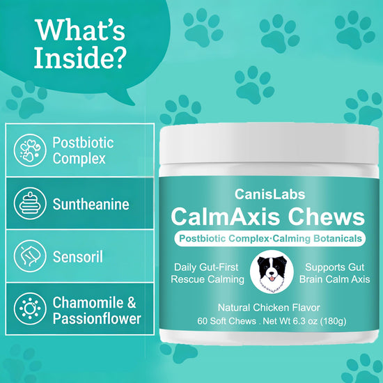 Calmaxis Chews, Calming Chews for Dogs, Soothe Your Pet's Emotions, Reduce Stress and Anxiety for Puppies Small All Dogs, 60 Count (1pc)