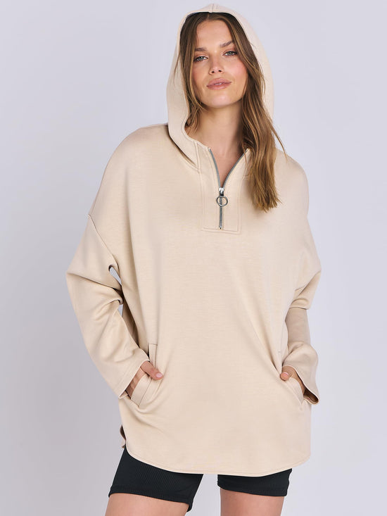 Sweatshirt — Oversized quarter zip pullover for women by ANRABESS