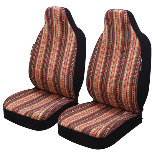 P&J auto vehicle seat covers — Baja blanket design with integrated bucket fit