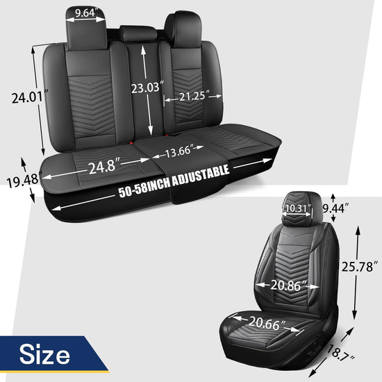 Vehicle seat cover — Nappa leather, waterproof, full set for 5 seats.
