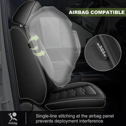 AOMSAZTO truck seat covers - waterproof faux leather for Chevrolet Silverado 2007-2026