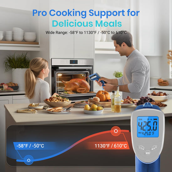 Etekcity infrared thermometer – measures temperatures from -58°F to 1130°F for various uses