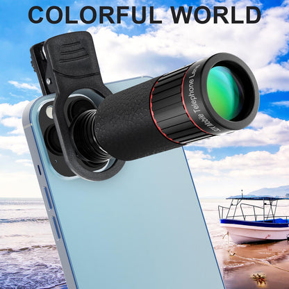 2025 Newly 32X Phone Camera Lens Telephoto Mobile Lens for iPhone and Android Zoom Cellphone Camera Lens with Phone Clip for Picture Video Taking (Black)