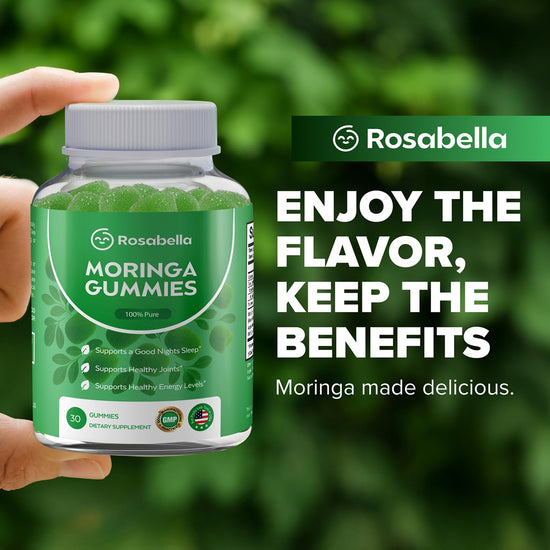 Herbal supplement — Rosabella moringa gummies with natural energy and balance 30 count