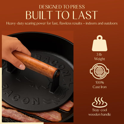 Bellemain grill press — heavy-duty design for even cooking and pressing
