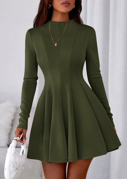 PrettyGarden dress — Elegant long sleeve swing dress for homecoming party