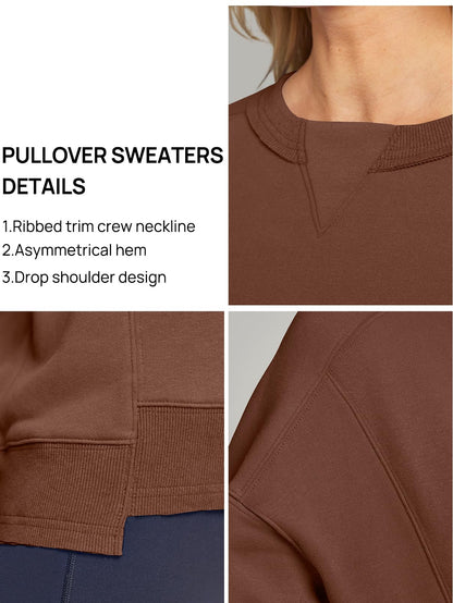MEROKEETY women's oversized cropped sweatshirt - trendy crewneck pullover for fall outfits