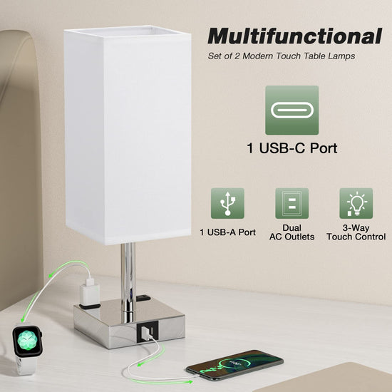 Lamp set with USB-C port