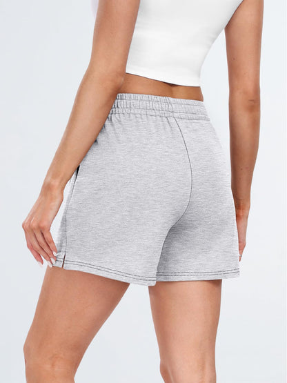 AUTOMET women's high waist sweat shorts with pockets and drawstring
