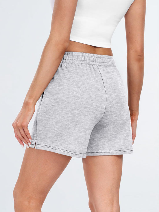 AUTOMET women's high waist sweat shorts with pockets and drawstring