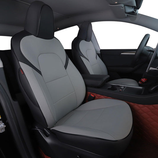 HKZ vehicle seat cover — Custom fit leather for Tesla Model Y 2019-2024, 5-seat set