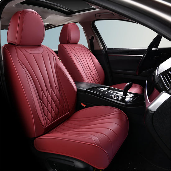 FLORICH vehicle seat cover — waterproof nappa leather for 2-seater cars in red