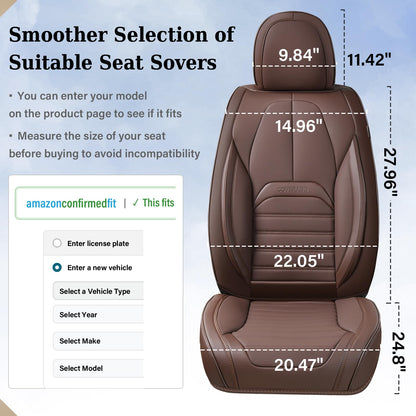 Coverado seat covers - waterproof nappa leather car seat cover for front seats