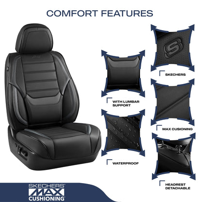 Skechers vehicle seat cover — Memory foam waterproof protection for front seats