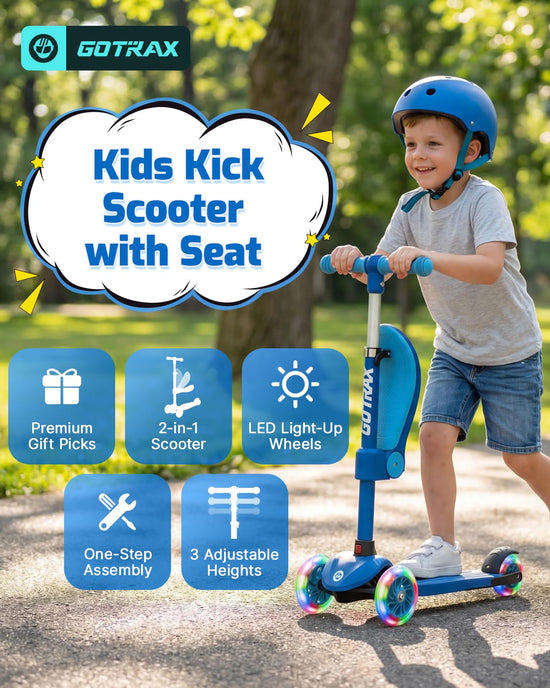 Gotrax KS3 kids kick scooter with adjustable handlebars and LED lighted wheels