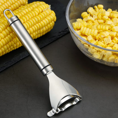 Corn peeler - stainless steel design with quick corn kernel removal tool
