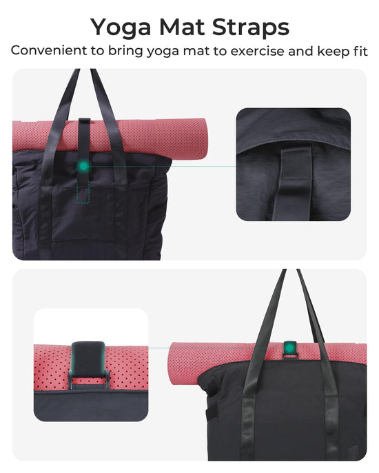 BAGSMART tote bag — zippered work tote with compartments for travel and gym