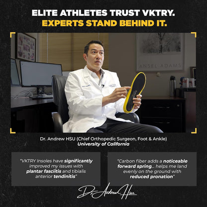 VKTRY shoe insert — Carbon fiber performance insoles for non-cleated shoes