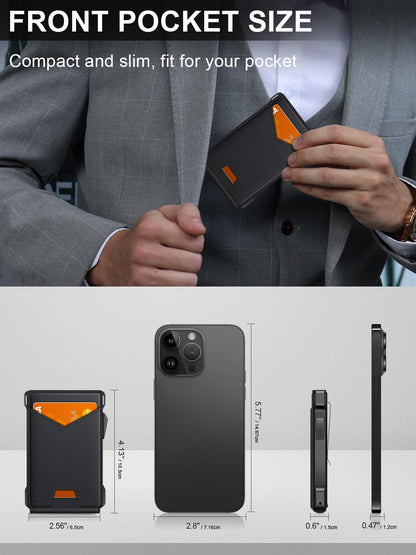 Wallet - RFID wallet with money clip and 2 ID windows for men