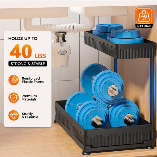 Sevenblue caddy — 3 pack multi-purpose pull-out organizers for bathroom and kitchen