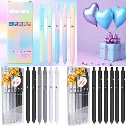 Vanhench gel pens — 0.5mm fine point black pens for office and school supplies