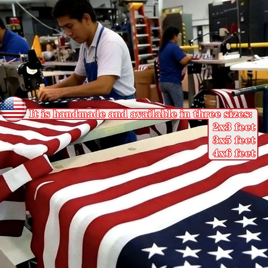American Flag 2X3 Ft, Multipurpose Heavy Duty US Flag, 4 Brass Grommets, Handmade Embroidered Stars & Sewn Stripes, UV Resistant Outdoor Flag, Indoor Wall Hanging for Bedroom, Patio, Porch