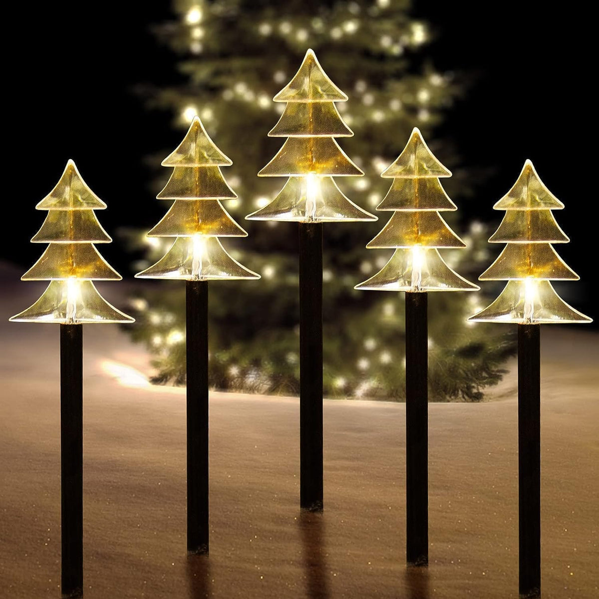 Lighted outdoor display — Solar pathway lights for landscape decor