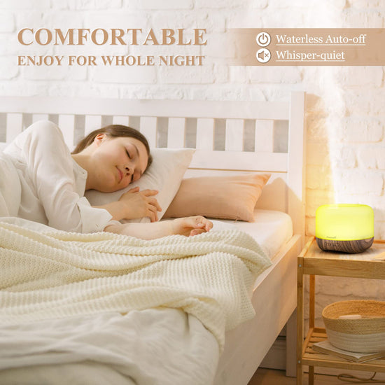 Aromatherapy essential oil diffuser — ultrasonic cool mist with colorful lights and auto off feature for home bedroom